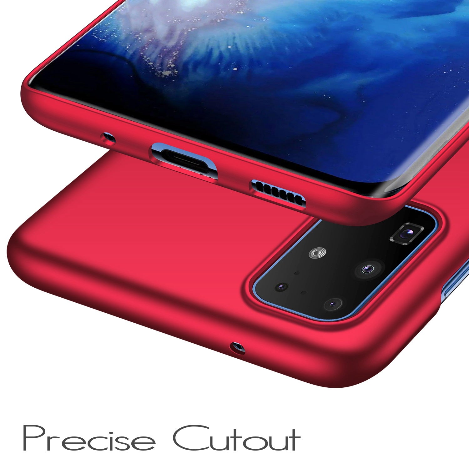 For Samsung Galaxy S20 5G / 4G PC Protective Phone Case Anti-scratch Solid Color Cell Phone Back Cover - Red