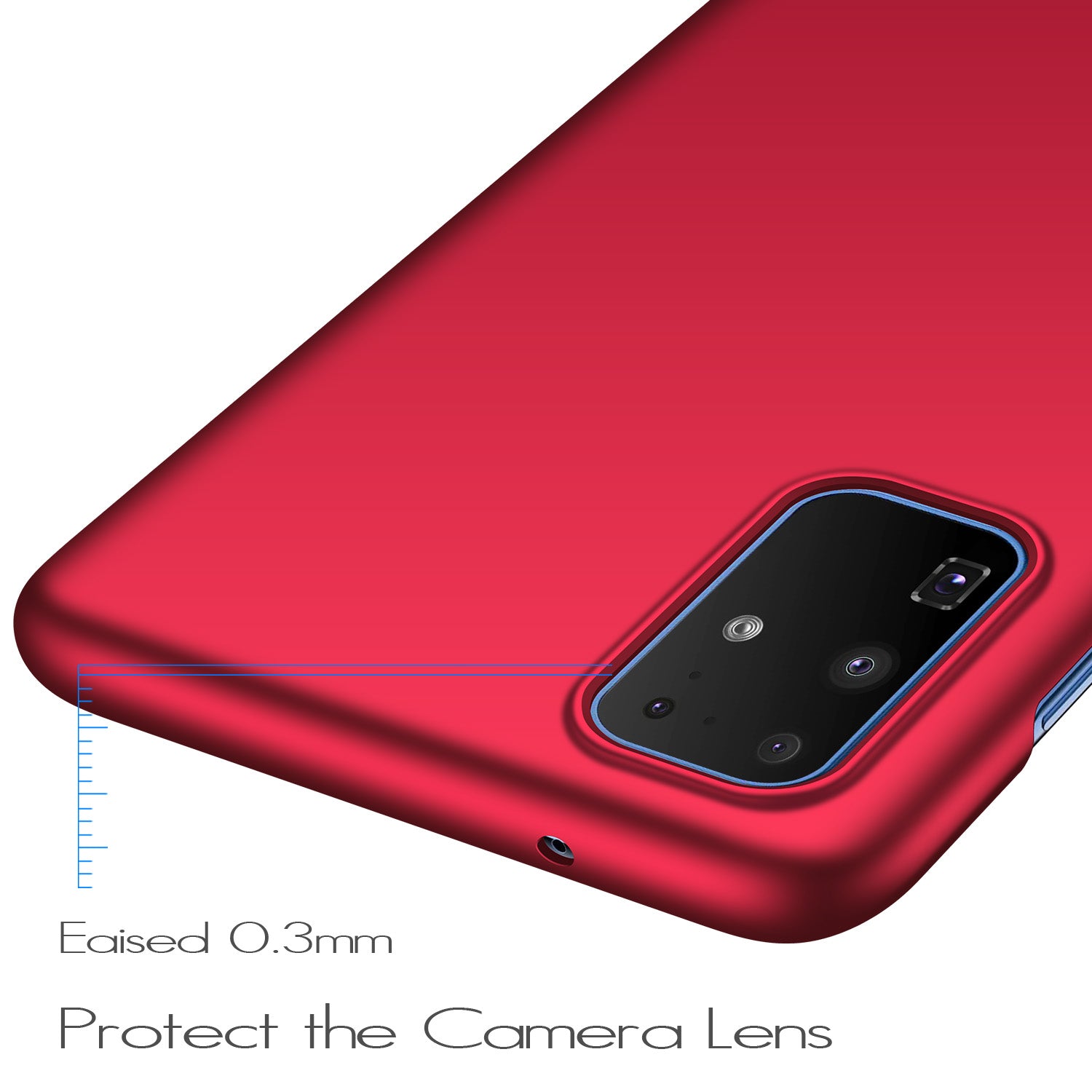 For Samsung Galaxy S20 5G / 4G PC Protective Phone Case Anti-scratch Solid Color Cell Phone Back Cover - Red