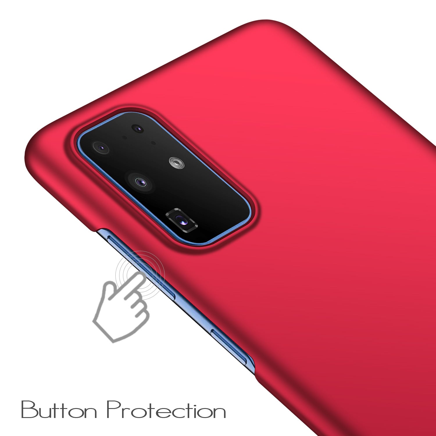 For Samsung Galaxy S20 5G / 4G PC Protective Phone Case Anti-scratch Solid Color Cell Phone Back Cover - Red