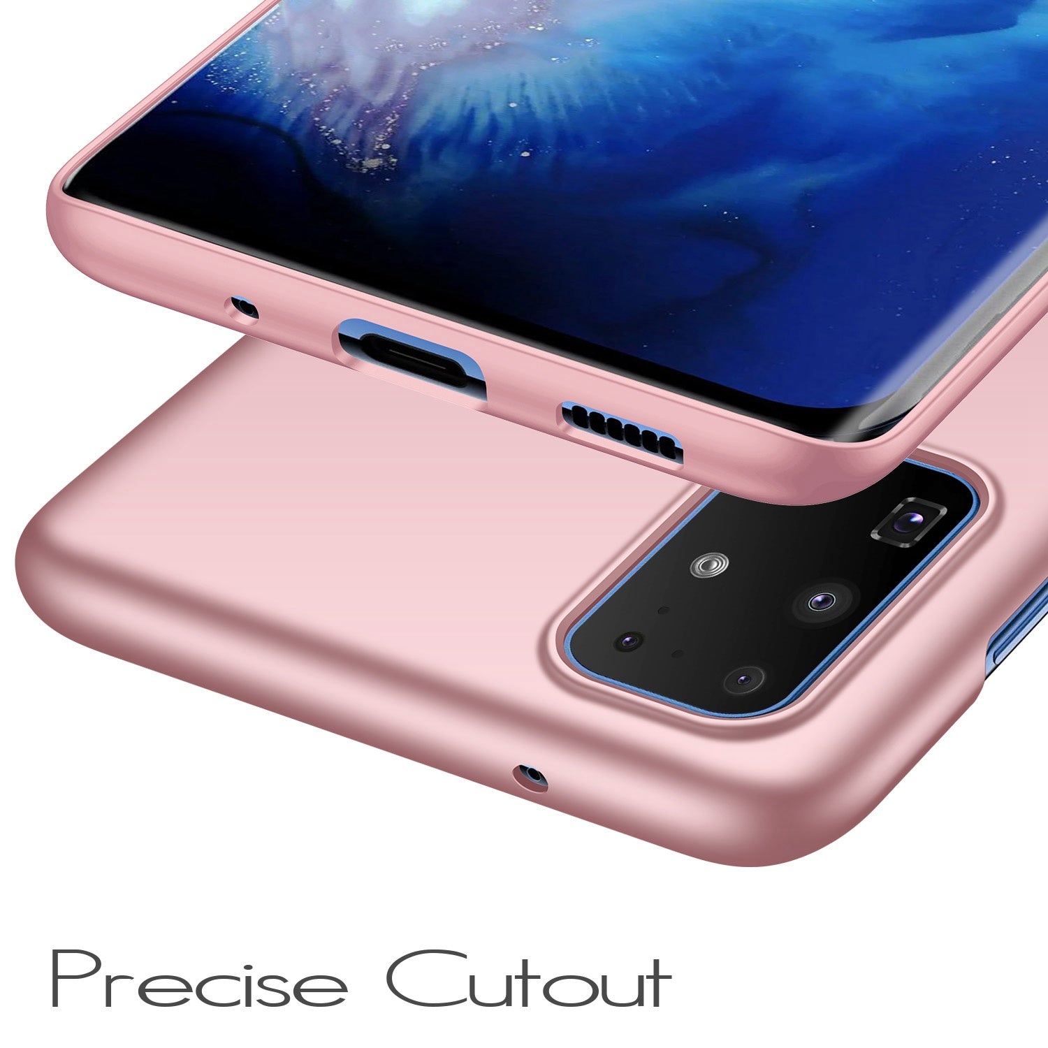 For Samsung Galaxy S20 5G / 4G PC Protective Phone Case Anti-scratch Solid Color Cell Phone Back Cover - Rose Gold