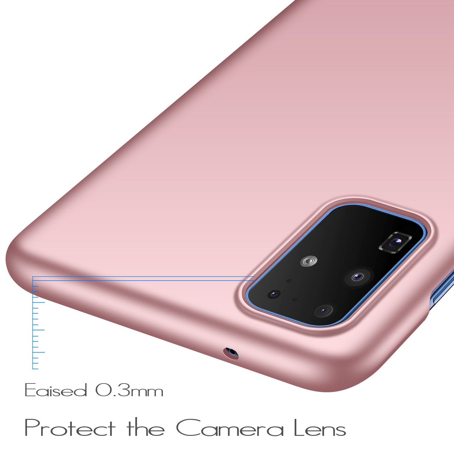 For Samsung Galaxy S20 5G / 4G PC Protective Phone Case Anti-scratch Solid Color Cell Phone Back Cover - Rose Gold