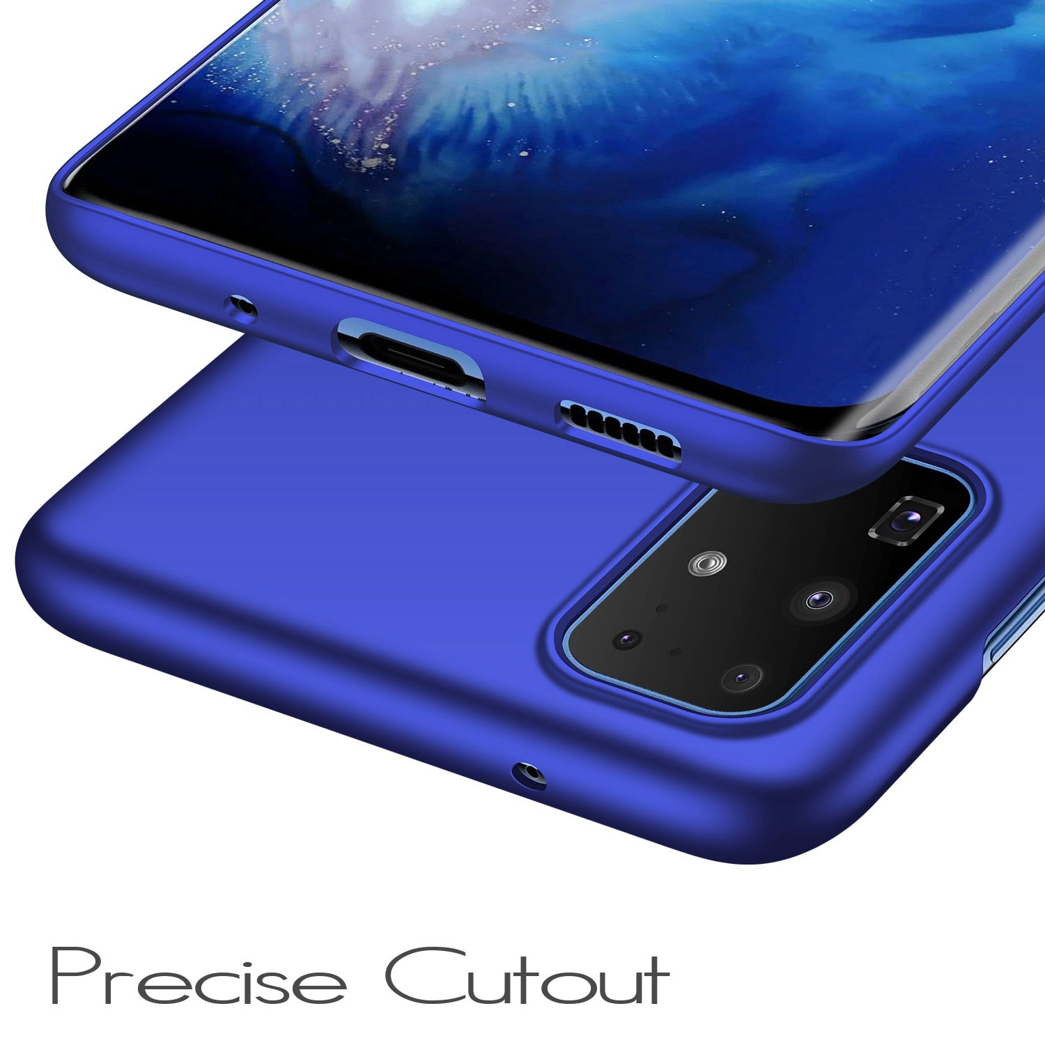 For Samsung Galaxy S20 5G / 4G PC Protective Phone Case Anti-scratch Solid Color Cell Phone Back Cover - Blue