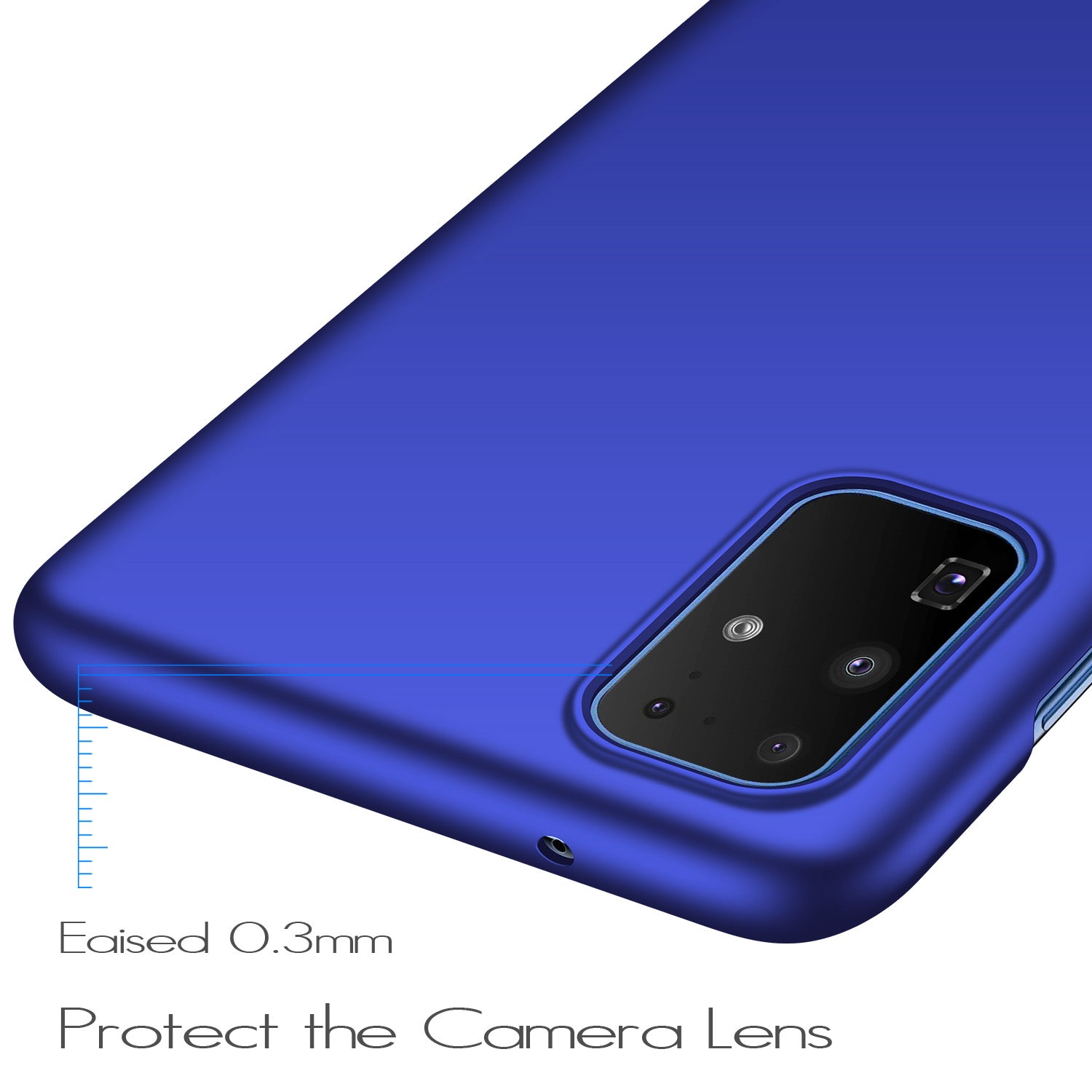 For Samsung Galaxy S20 5G / 4G PC Protective Phone Case Anti-scratch Solid Color Cell Phone Back Cover - Blue