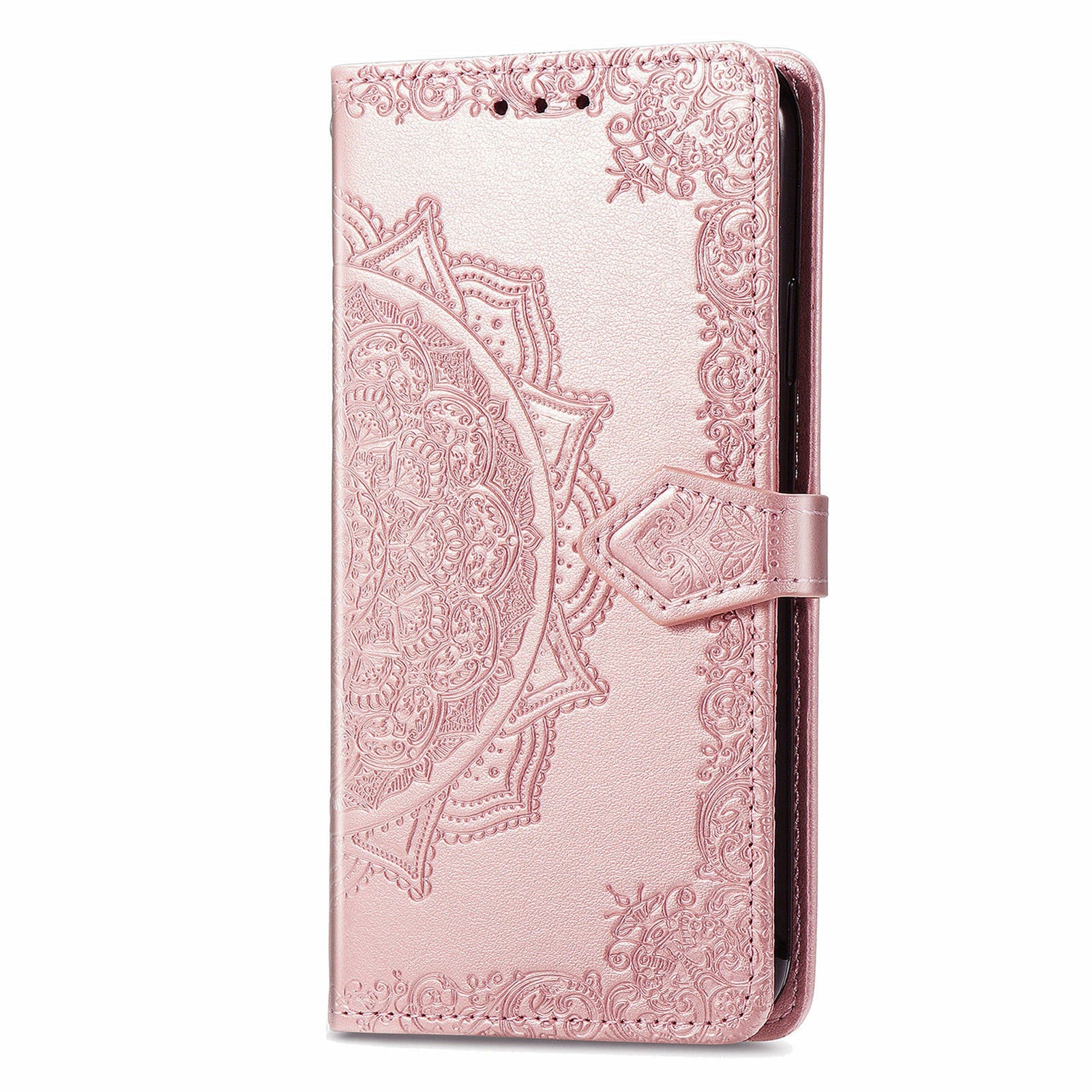 For Oppo F27 5G Wallet Case Mandala Flower Leather Phone Cover Stand View - Rose Gold