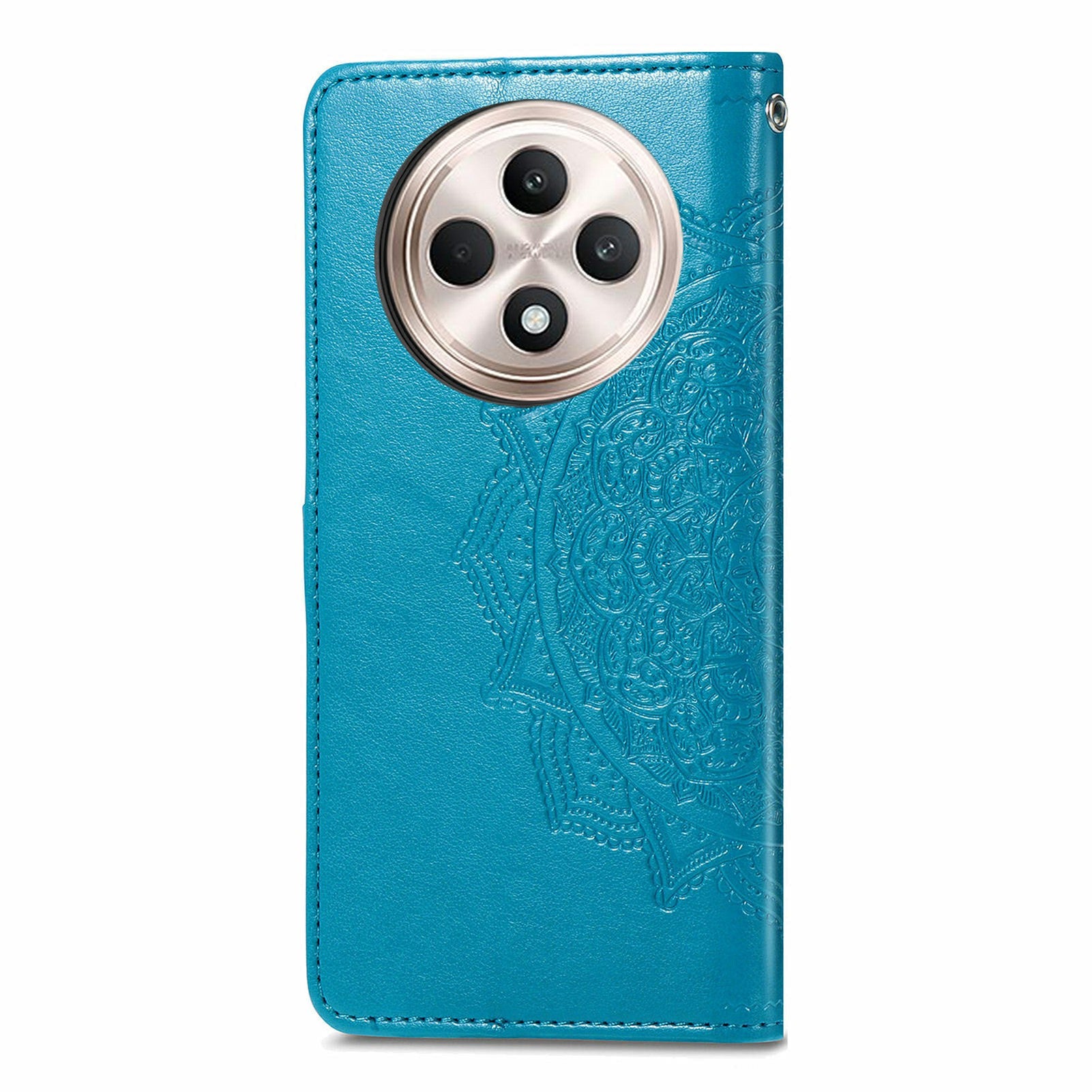 For Oppo F27 5G Wallet Case Mandala Flower Leather Phone Cover Stand View - Blue