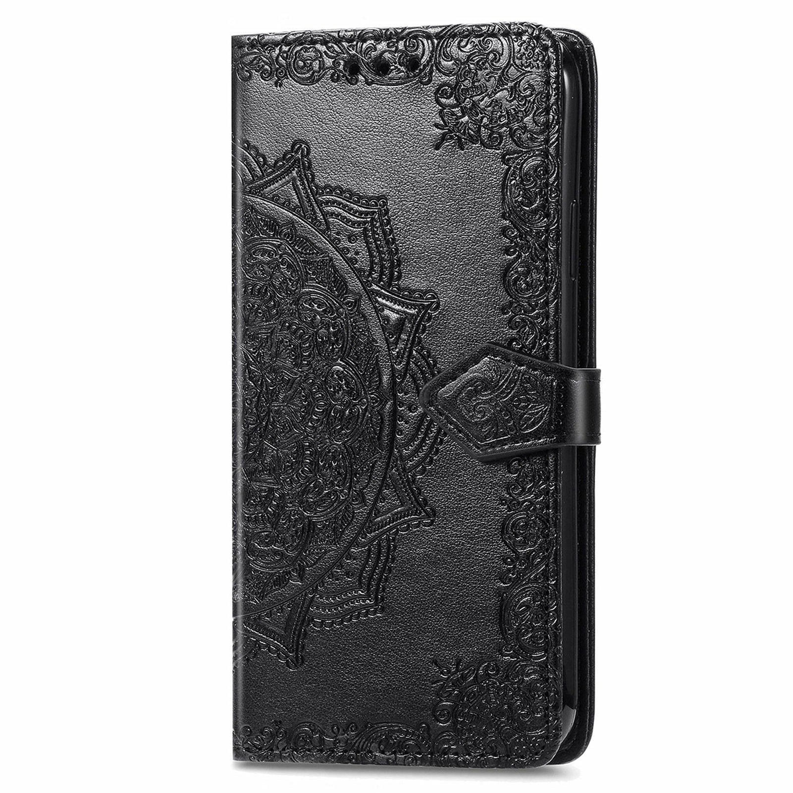 For Oppo F27 5G Wallet Case Mandala Flower Leather Phone Cover Stand View - Black