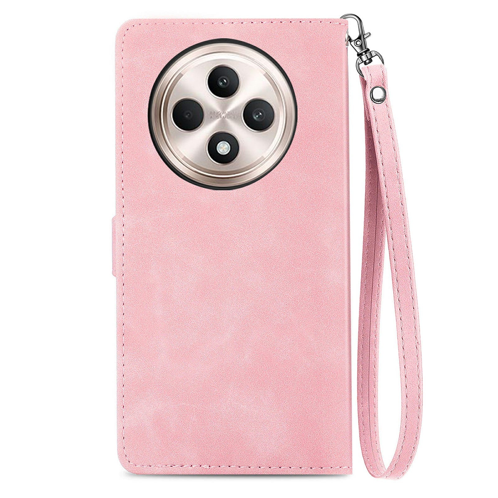 For Oppo F27 5G Case Zipper Wallet PU Leather Flower Imprint Phone Cover - Pink