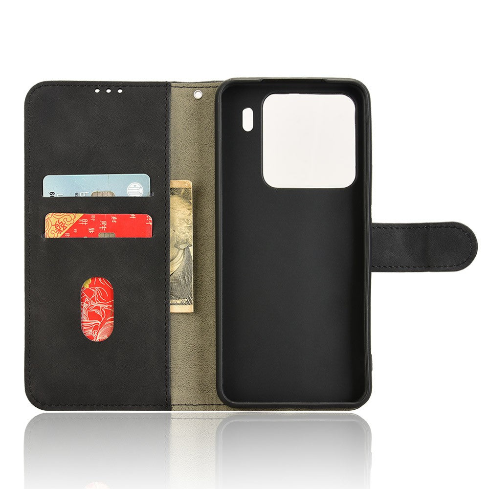 For Xiaomi 15 Leather Case Skin-Feel Anti-Drop Wallet Flip Phone Cover - Black