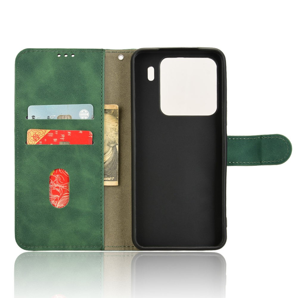 For Xiaomi 15 Leather Case Skin-Feel Anti-Drop Wallet Flip Phone Cover - Green