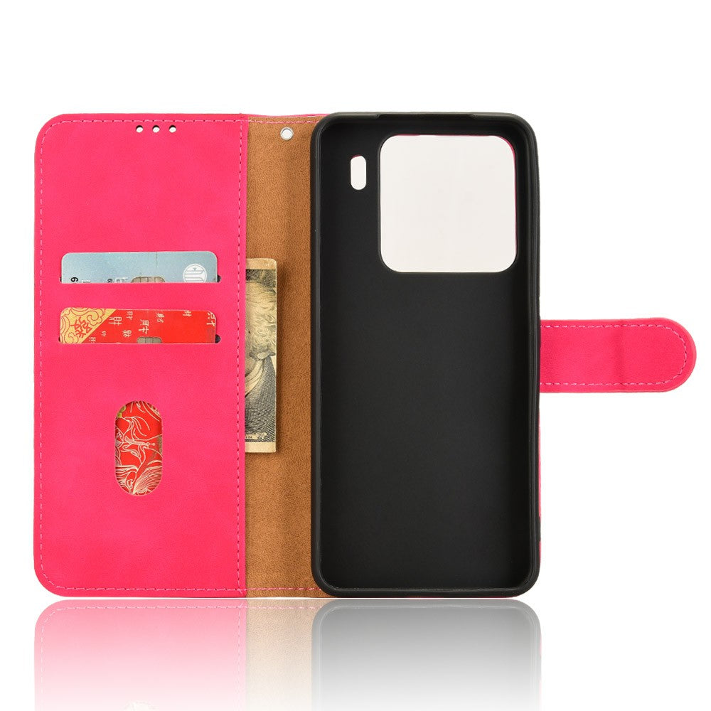 For Xiaomi 15 Leather Case Skin-Feel Anti-Drop Wallet Flip Phone Cover - Red