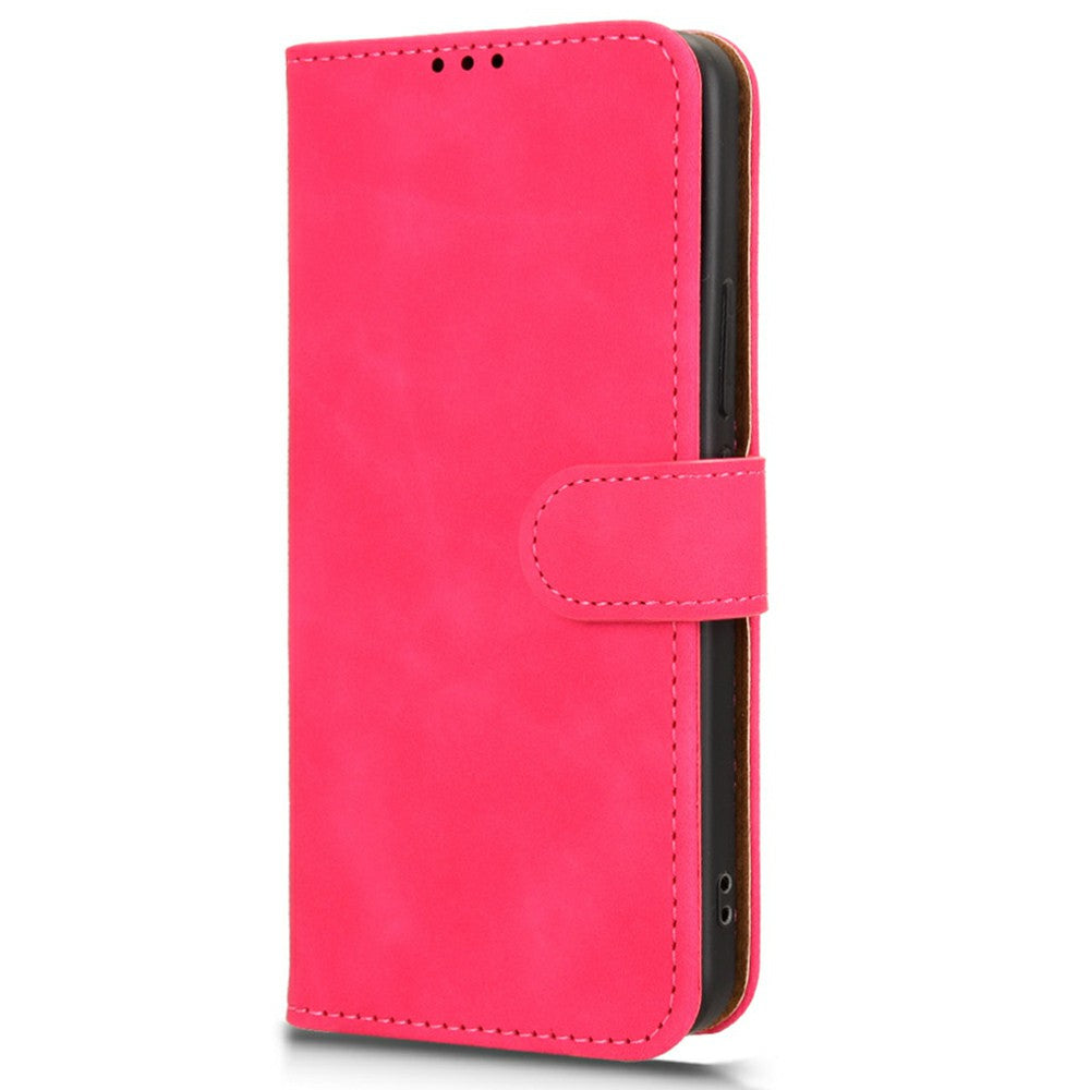 For Xiaomi 15 Leather Case Skin-Feel Anti-Drop Wallet Flip Phone Cover - Red