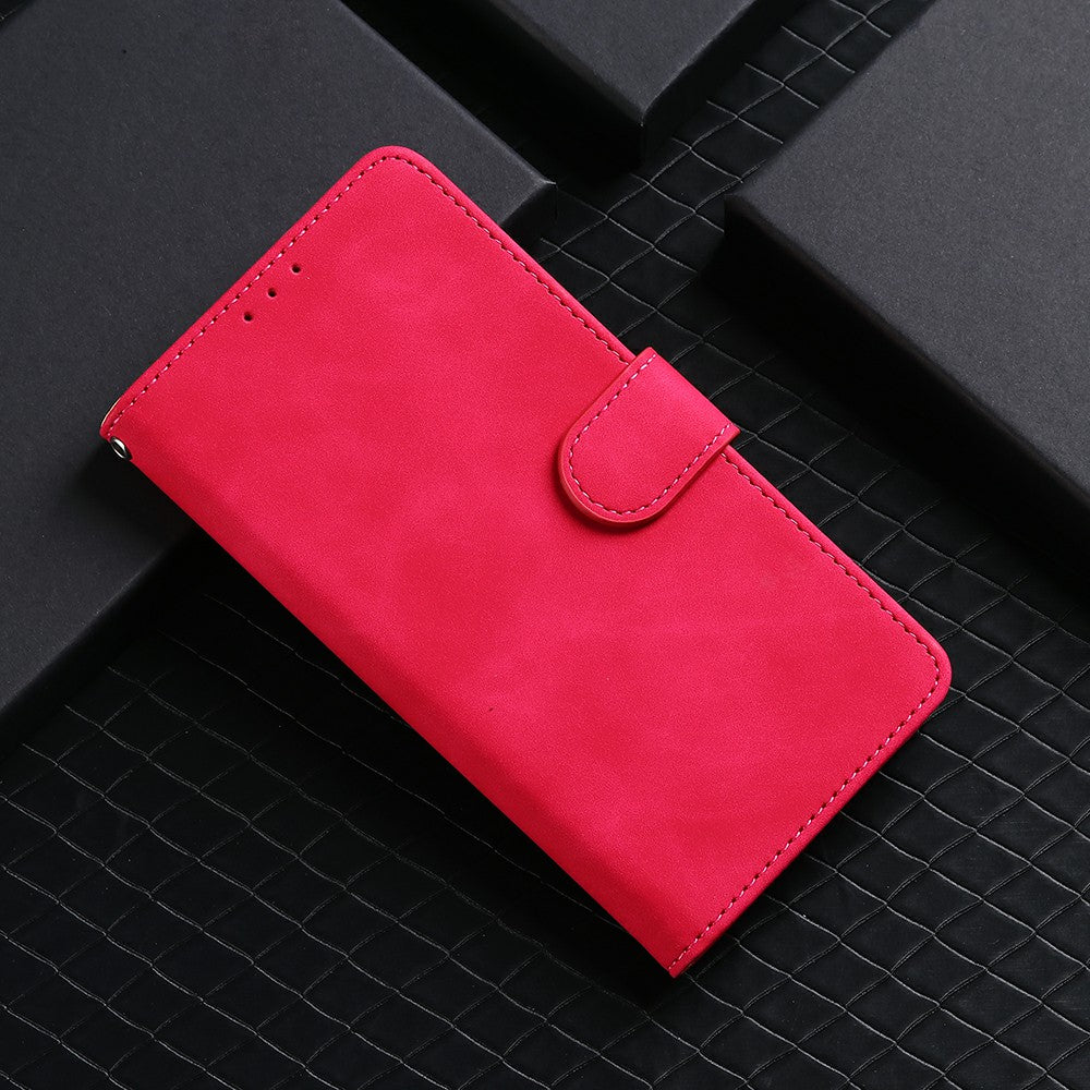 For Xiaomi 15 Leather Case Skin-Feel Anti-Drop Wallet Flip Phone Cover - Red