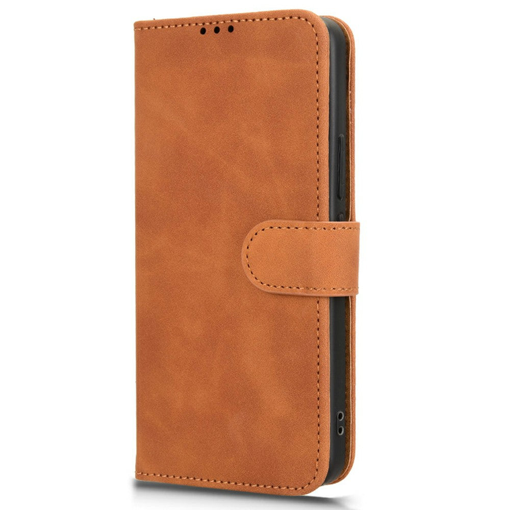 For Xiaomi 15 Leather Case Skin-Feel Anti-Drop Wallet Flip Phone Cover - Brown