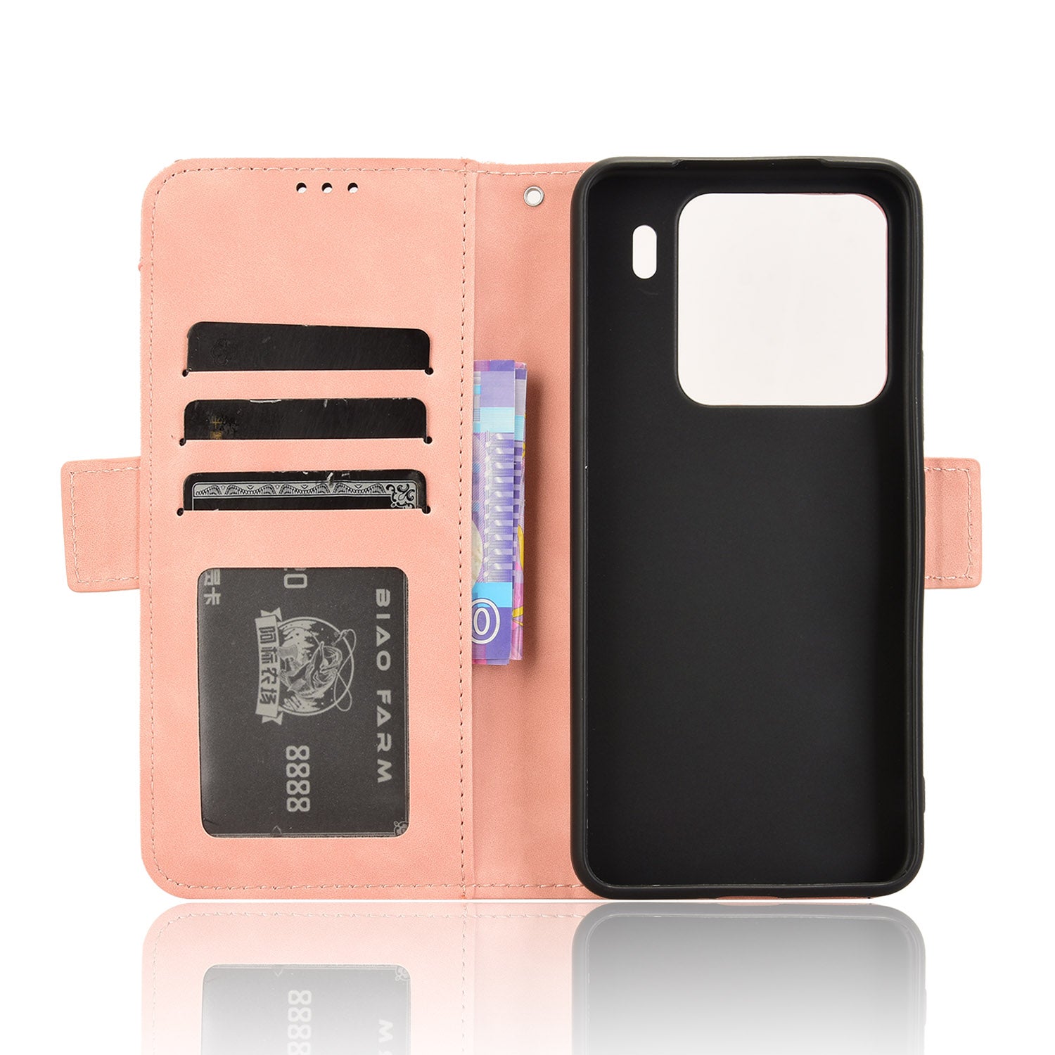 For Xiaomi 15 Pro Leather Case Phone Wallet Cover with Multiple Card Slots - Pink