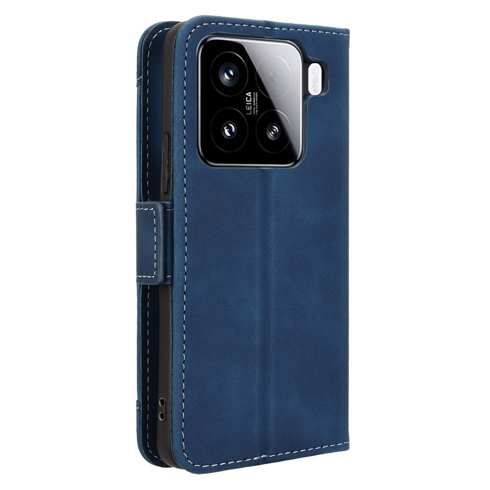 For Xiaomi 15 Pro Leather Case Phone Wallet Cover with Multiple Card Slots - Blue