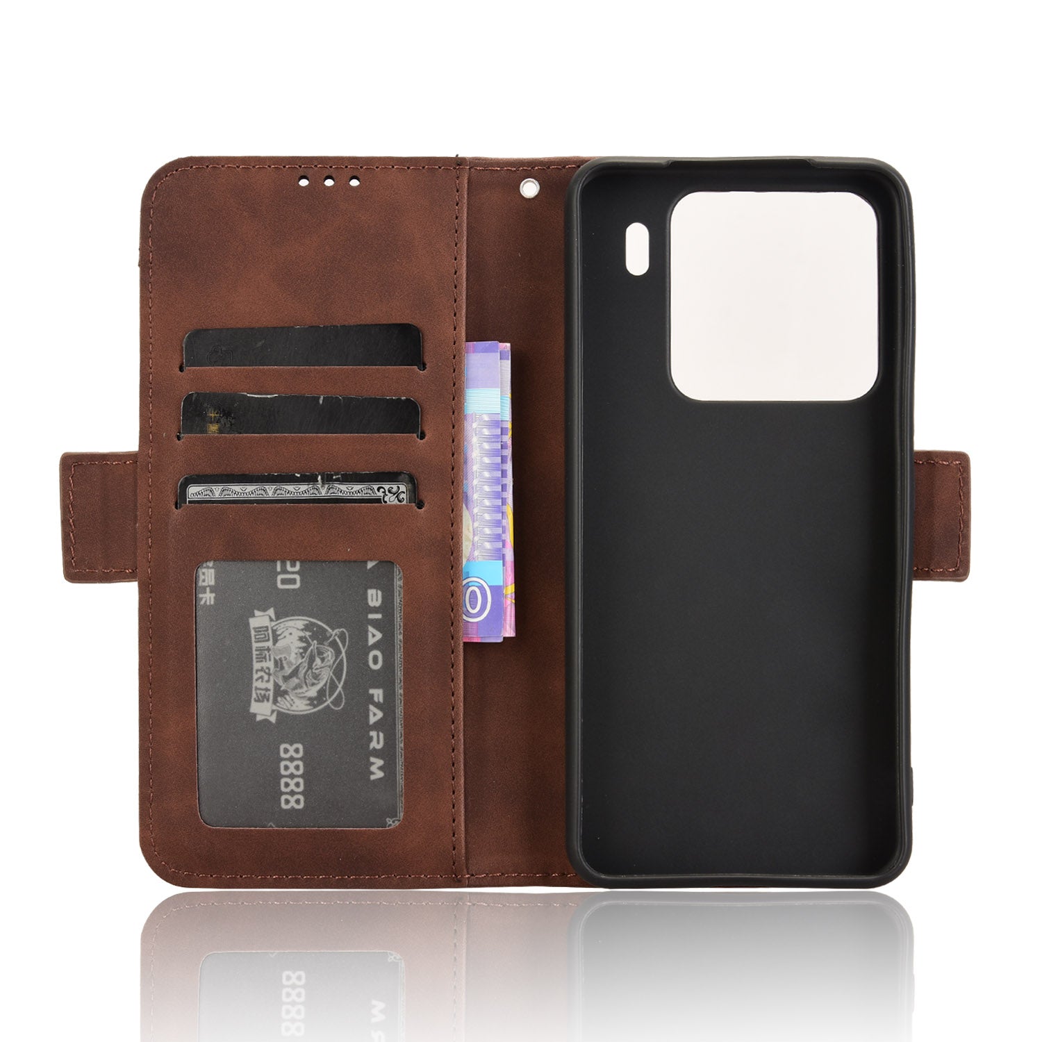 For Xiaomi 15 Pro Leather Case Phone Wallet Cover with Multiple Card Slots - Brown