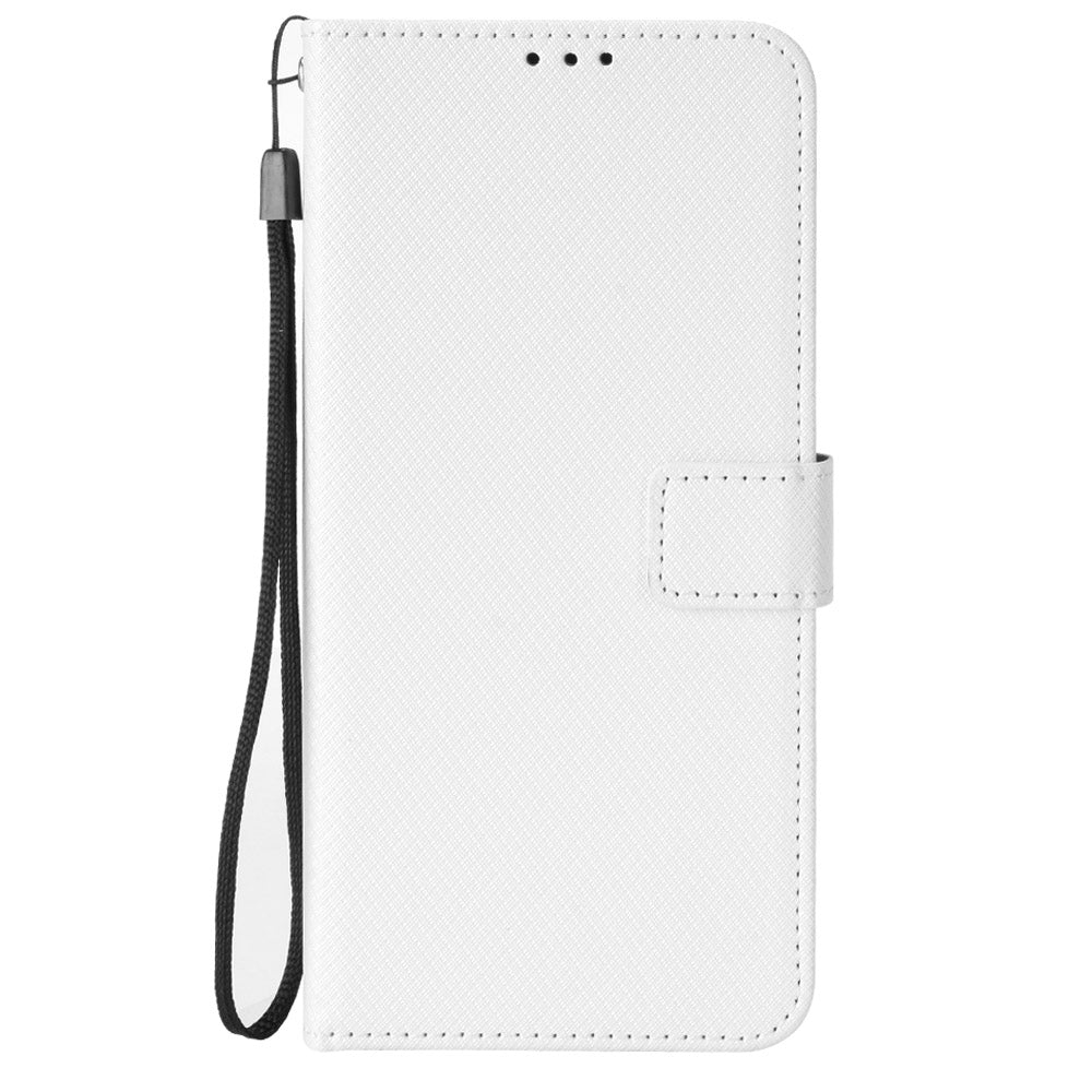 For Xiaomi 15 Pro Case PU Leather Diamond Texture Wallet Phone Cover - White