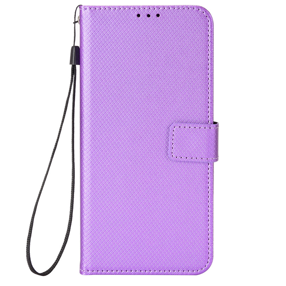 For Xiaomi 15 Pro Case PU Leather Diamond Texture Wallet Phone Cover - Purple