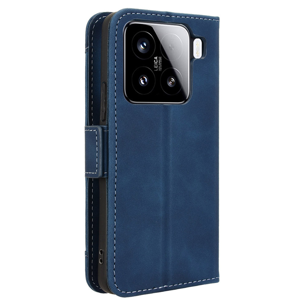 For Xiaomi 15 Leather Case Phone Wallet Cover with Multiple Card Slots - Blue