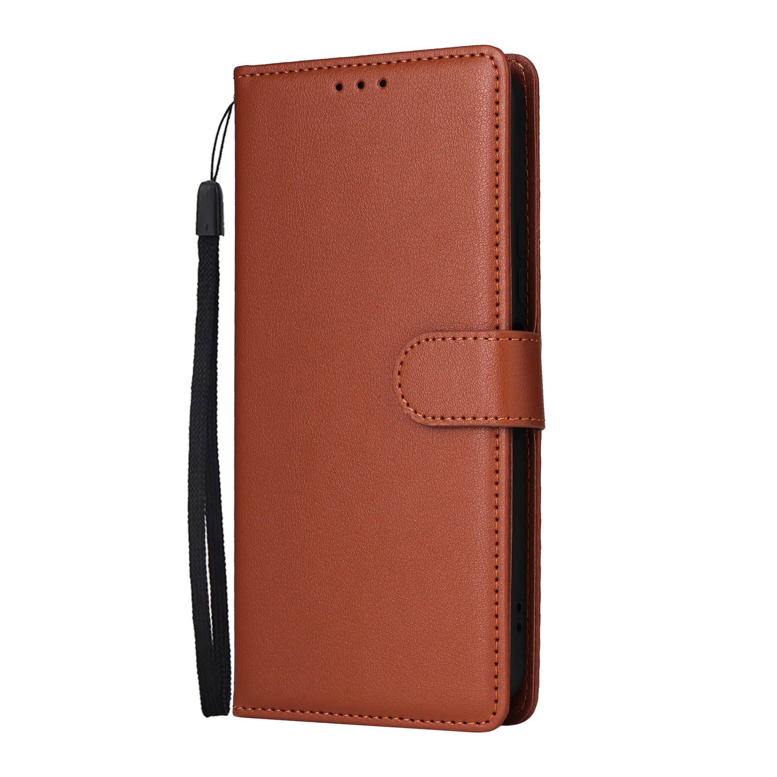 For vivo Y02s 4G / Y56 5G / Y16 4G Case Wallet Stand View PU Leather Phone Cover - Brown