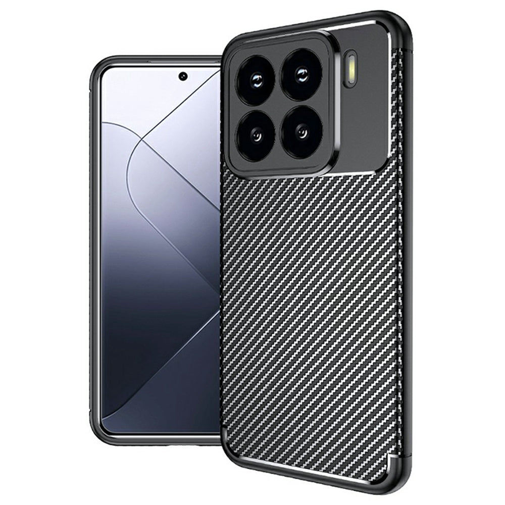 For Xiaomi 15 Pro Case Carbon Fiber Texture TPU Phone Cover Heat Dissipation