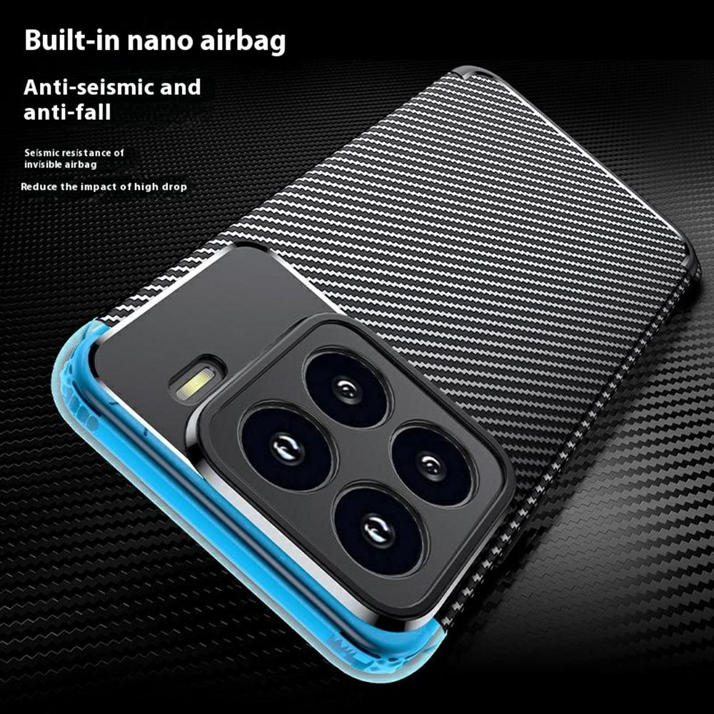 For Xiaomi 15 Pro Case Carbon Fiber Texture TPU Phone Cover Heat Dissipation