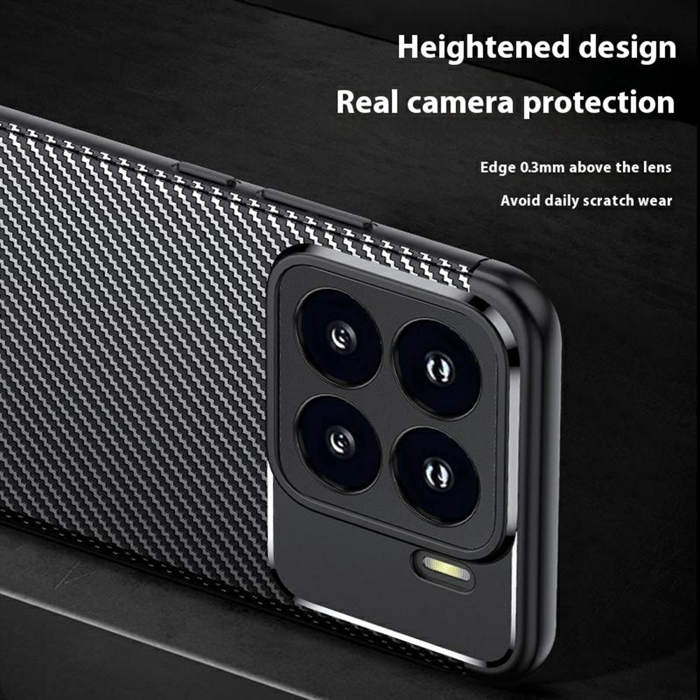 For Xiaomi 15 Pro Case Carbon Fiber Texture TPU Phone Cover Heat Dissipation