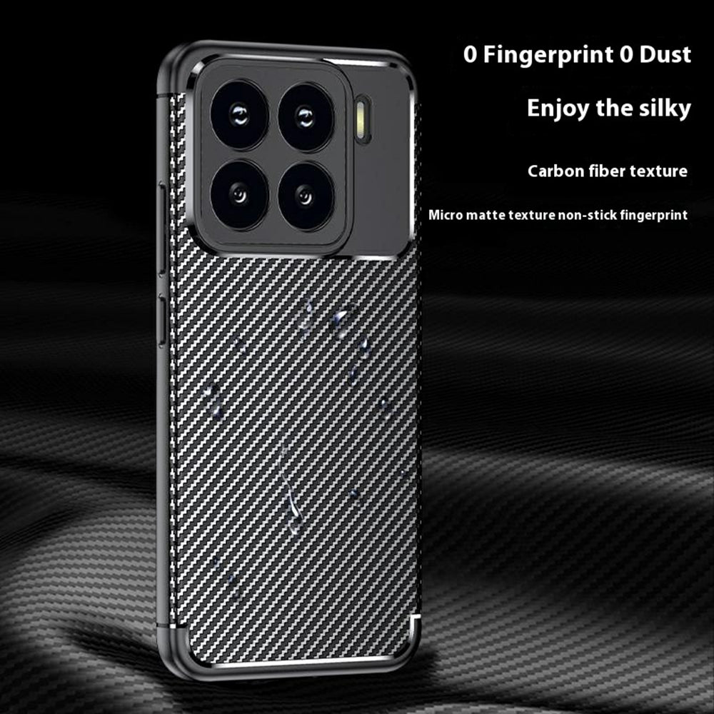 For Xiaomi 15 Pro Case Carbon Fiber Texture TPU Phone Cover Heat Dissipation