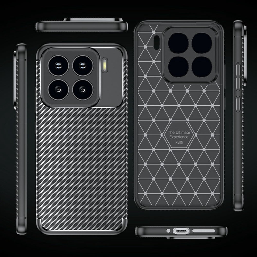 For Xiaomi 15 Pro Case Carbon Fiber Texture TPU Phone Cover Heat Dissipation