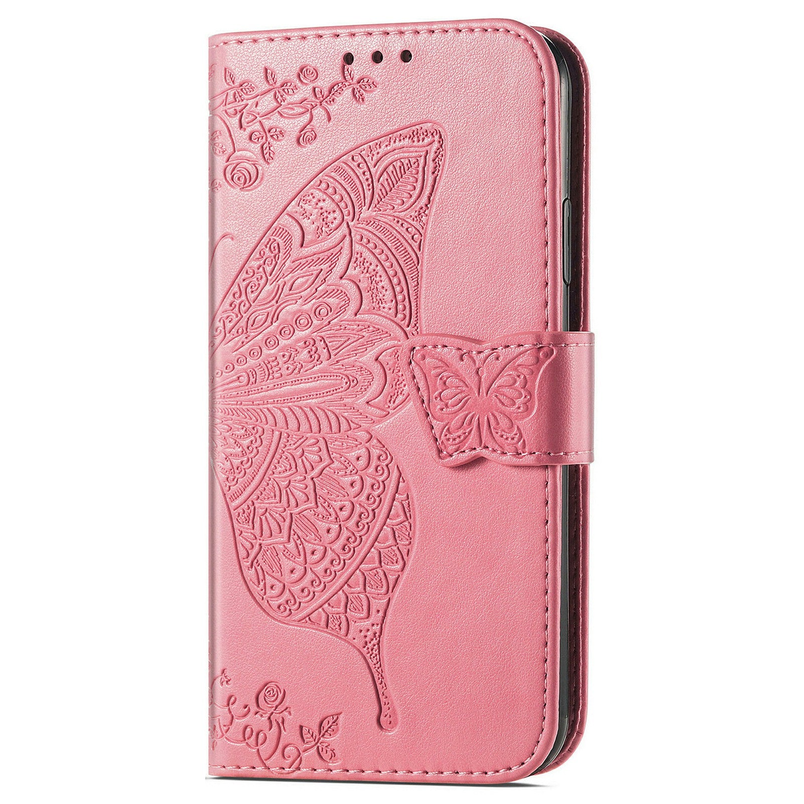 For Oppo F27 5G Case PU Leather Wallet Phone Cover Butterfly Pattern - Pink