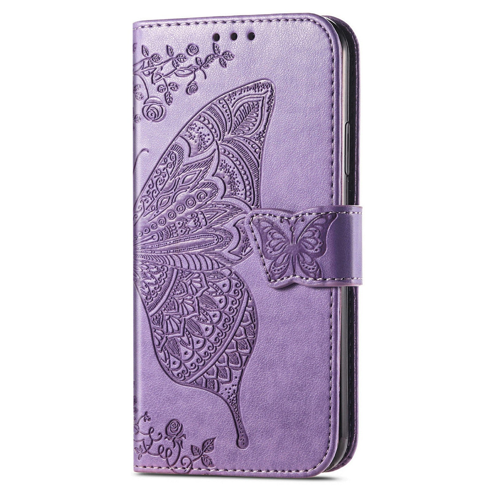 For Oppo F27 5G Case PU Leather Wallet Phone Cover Butterfly Pattern - Light Purple