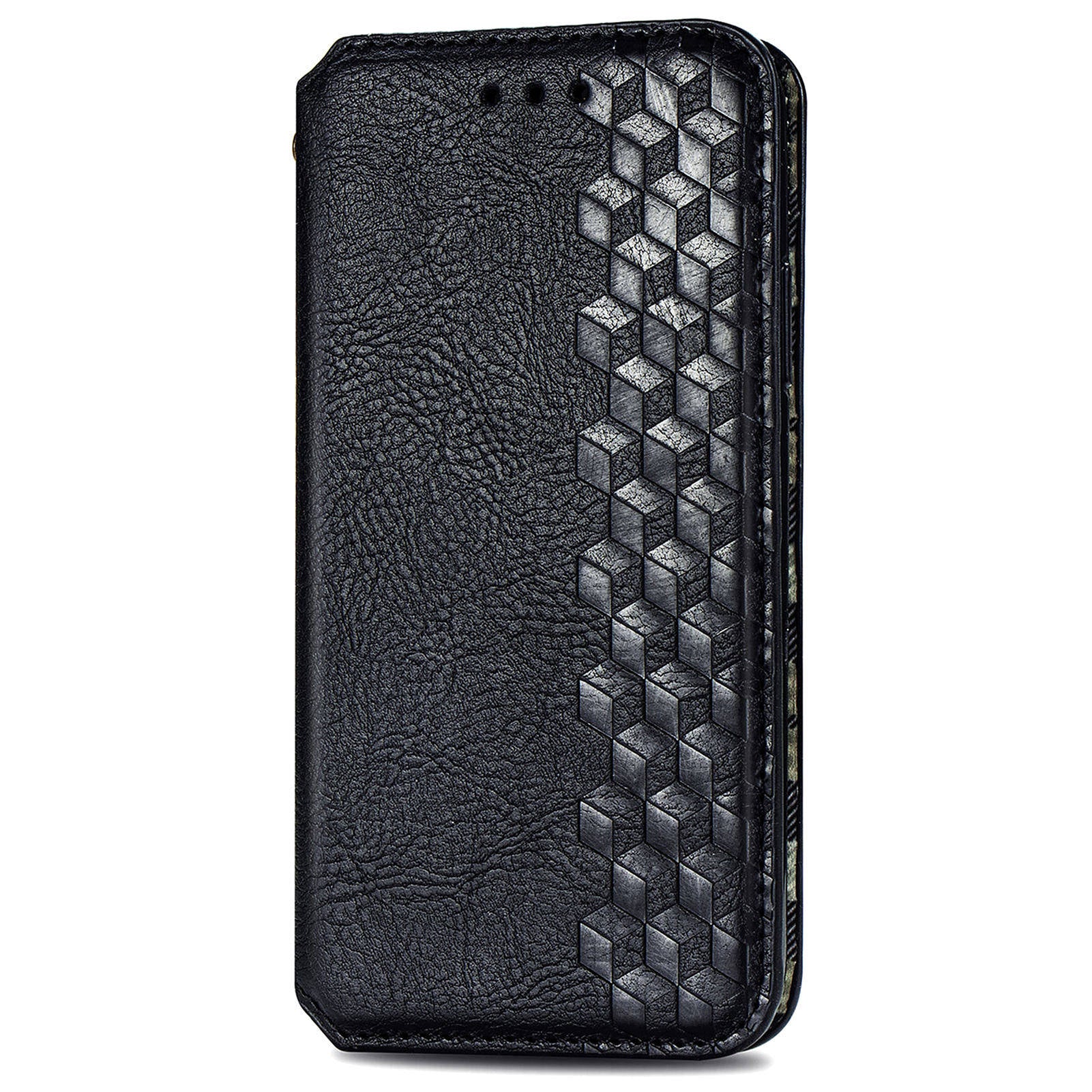 For Oppo F27 5G Case Rhombus Imprint PU Leather Wallet Phone Cover - Black