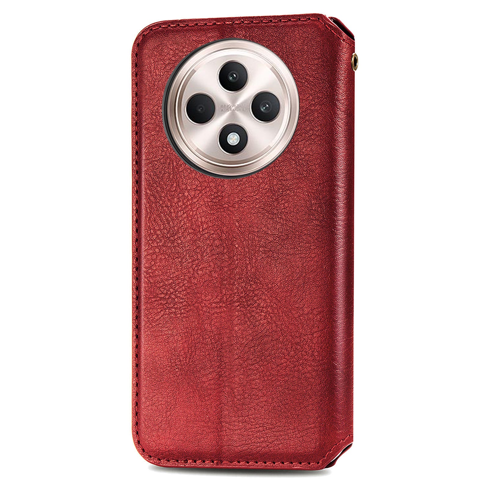 For Oppo F27 5G Case Rhombus Imprint PU Leather Wallet Phone Cover - Red