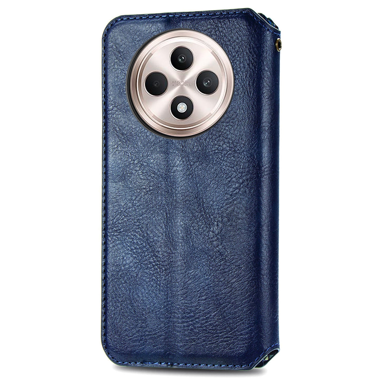 For Oppo F27 5G Case Rhombus Imprint PU Leather Wallet Phone Cover - Blue