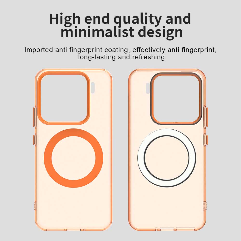 For Xiaomi 15 Case Compatible with MagSafe PC+TPU+PET Anti-Drop Phone Cover - Orange