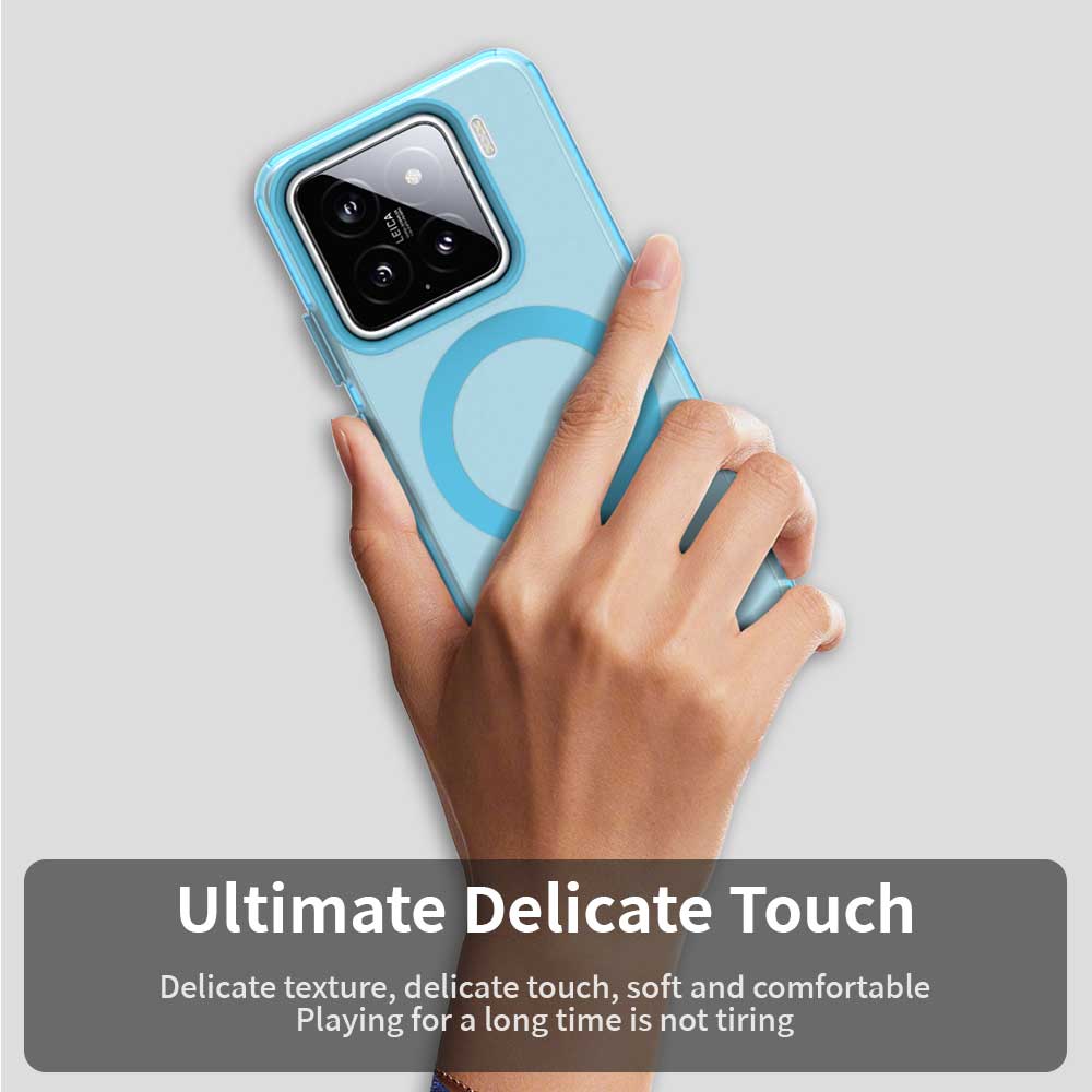 For Xiaomi 15 Case Compatible with MagSafe PC+TPU+PET Anti-Drop Phone Cover - Blue