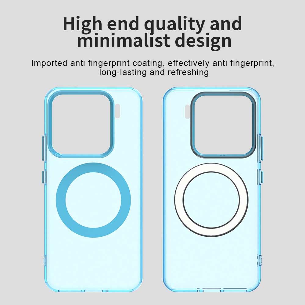 For Xiaomi 15 Case Compatible with MagSafe PC+TPU+PET Anti-Drop Phone Cover - Blue