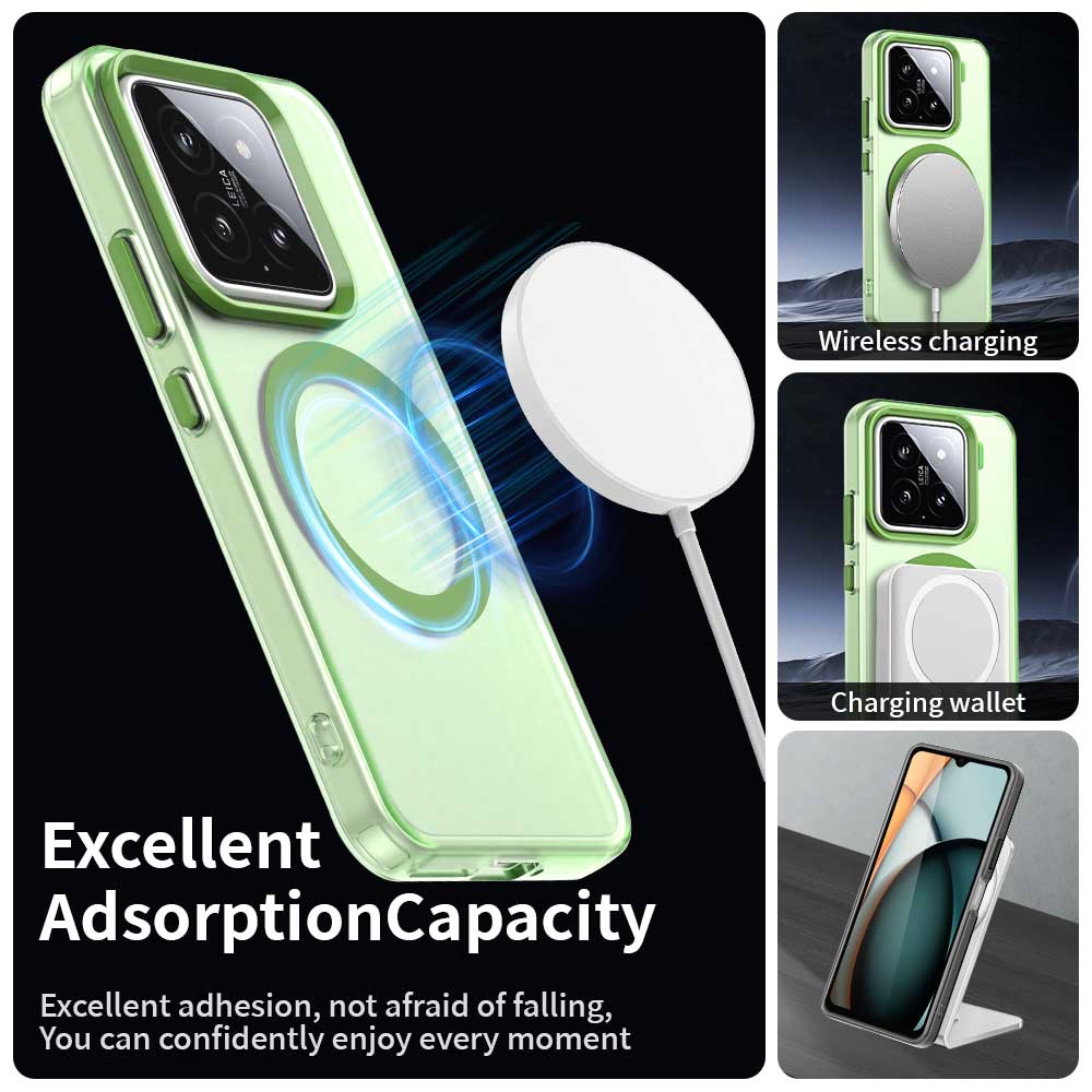 For Xiaomi 15 Case Compatible with MagSafe PC+TPU+PET Anti-Drop Phone Cover - Green