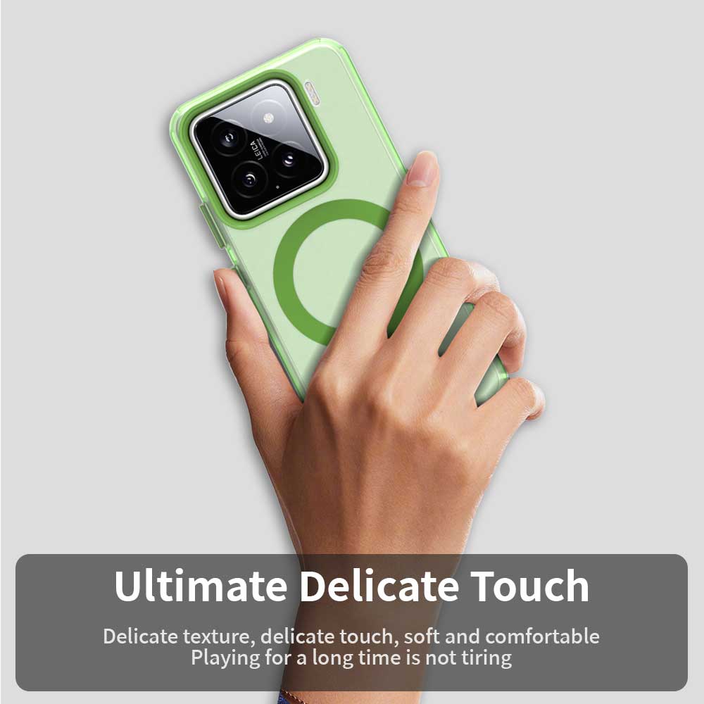 For Xiaomi 15 Case Compatible with MagSafe PC+TPU+PET Anti-Drop Phone Cover - Green