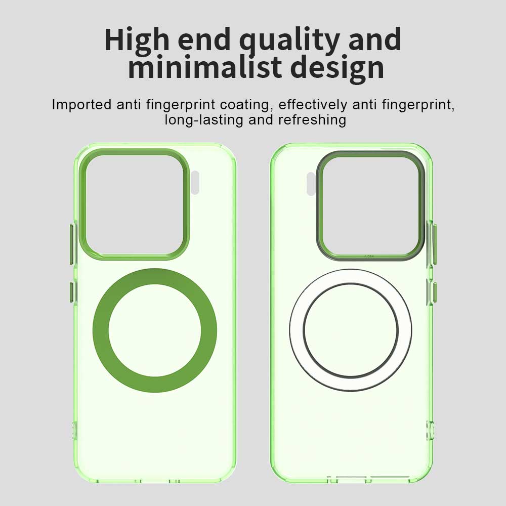 For Xiaomi 15 Case Compatible with MagSafe PC+TPU+PET Anti-Drop Phone Cover - Green