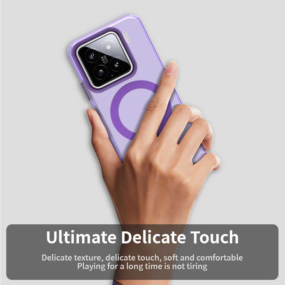 For Xiaomi 15 Case Compatible with MagSafe PC+TPU+PET Anti-Drop Phone Cover - Purple