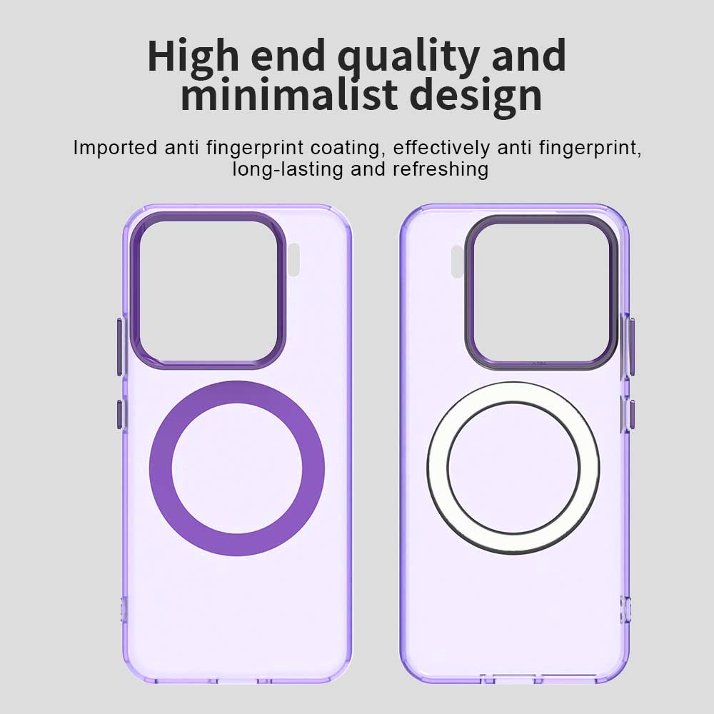 For Xiaomi 15 Case Compatible with MagSafe PC+TPU+PET Anti-Drop Phone Cover - Purple