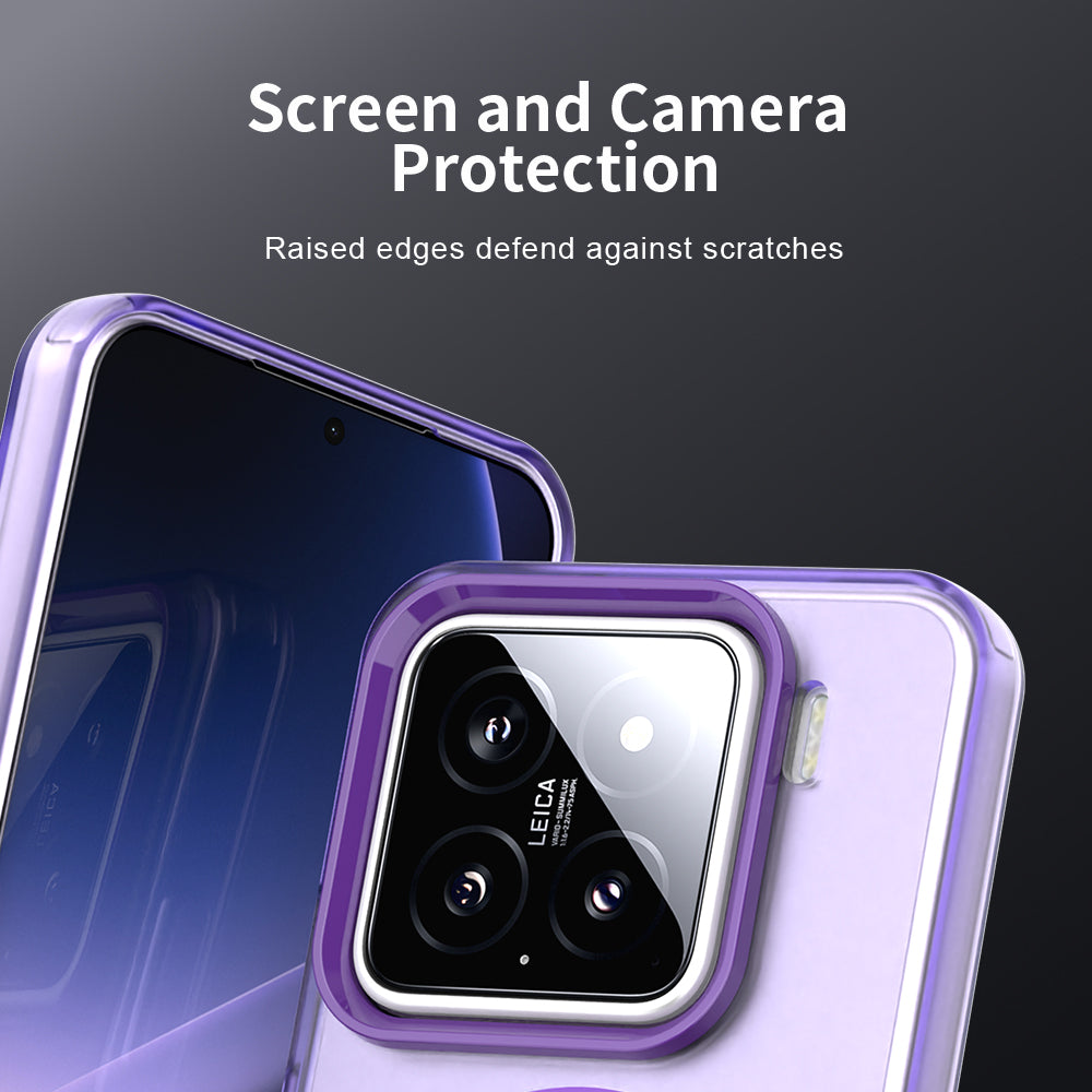 For Xiaomi 15 Case Compatible with MagSafe PC+TPU+PET Anti-Drop Phone Cover - Purple