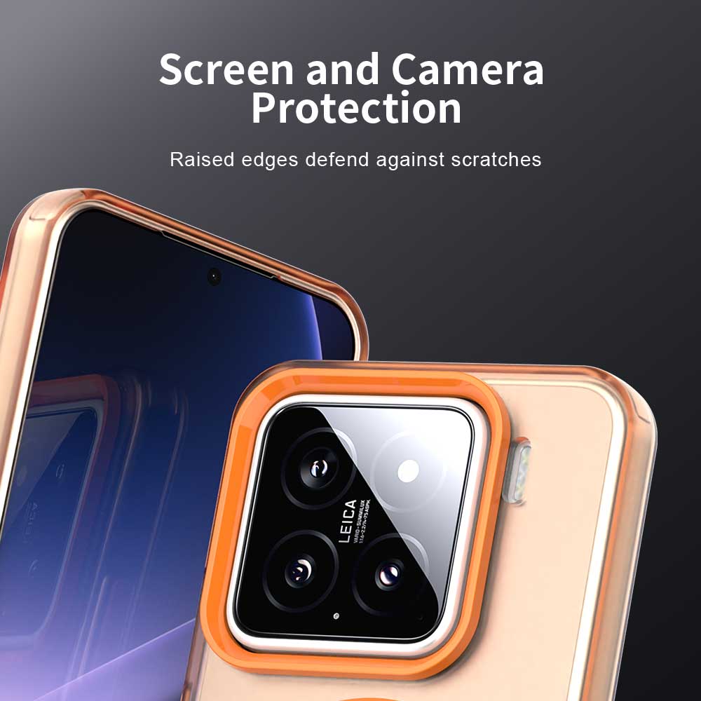 For Xiaomi 15 Pro Case Compatible with MagSafe PC+TPU+PET Anti-Drop Phone Cover - Orange