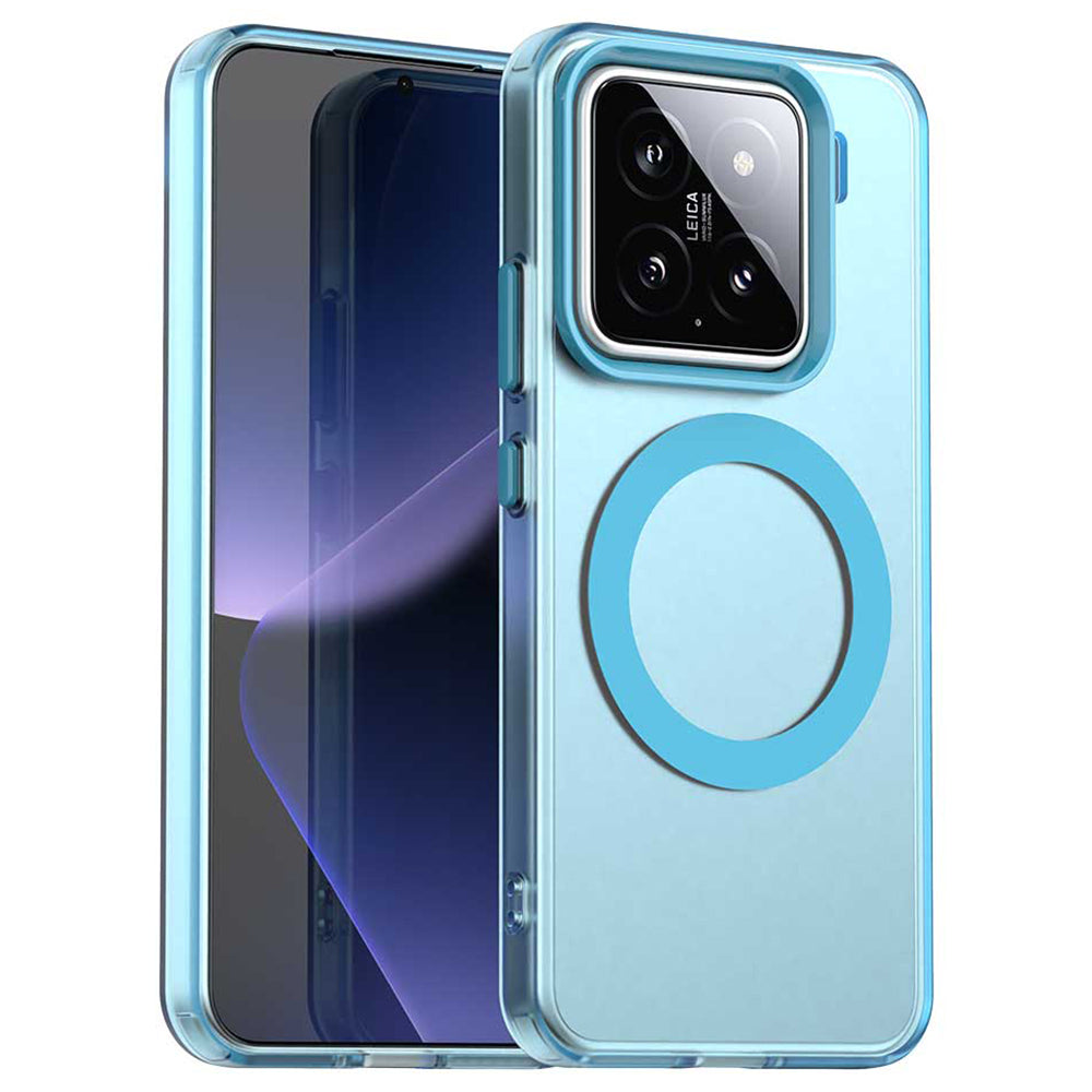 For Xiaomi 15 Pro Case Compatible with MagSafe PC+TPU+PET Anti-Drop Phone Cover - Blue