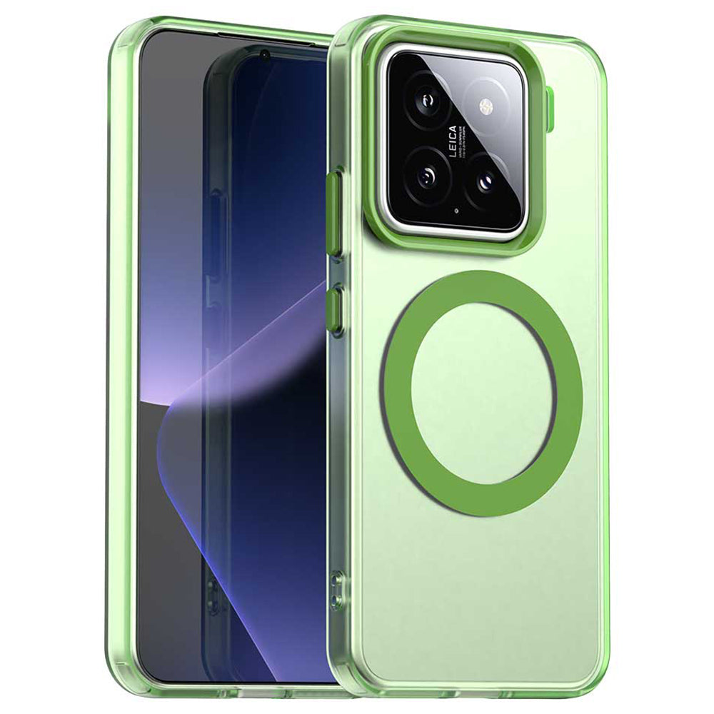 For Xiaomi 15 Pro Case Compatible with MagSafe PC+TPU+PET Anti-Drop Phone Cover - Green