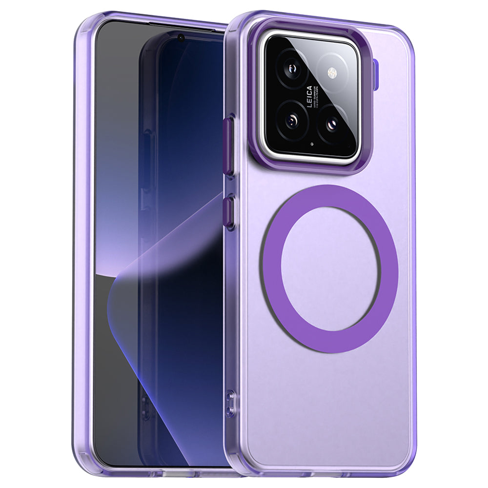 For Xiaomi 15 Pro Case Compatible with MagSafe PC+TPU+PET Anti-Drop Phone Cover - Purple