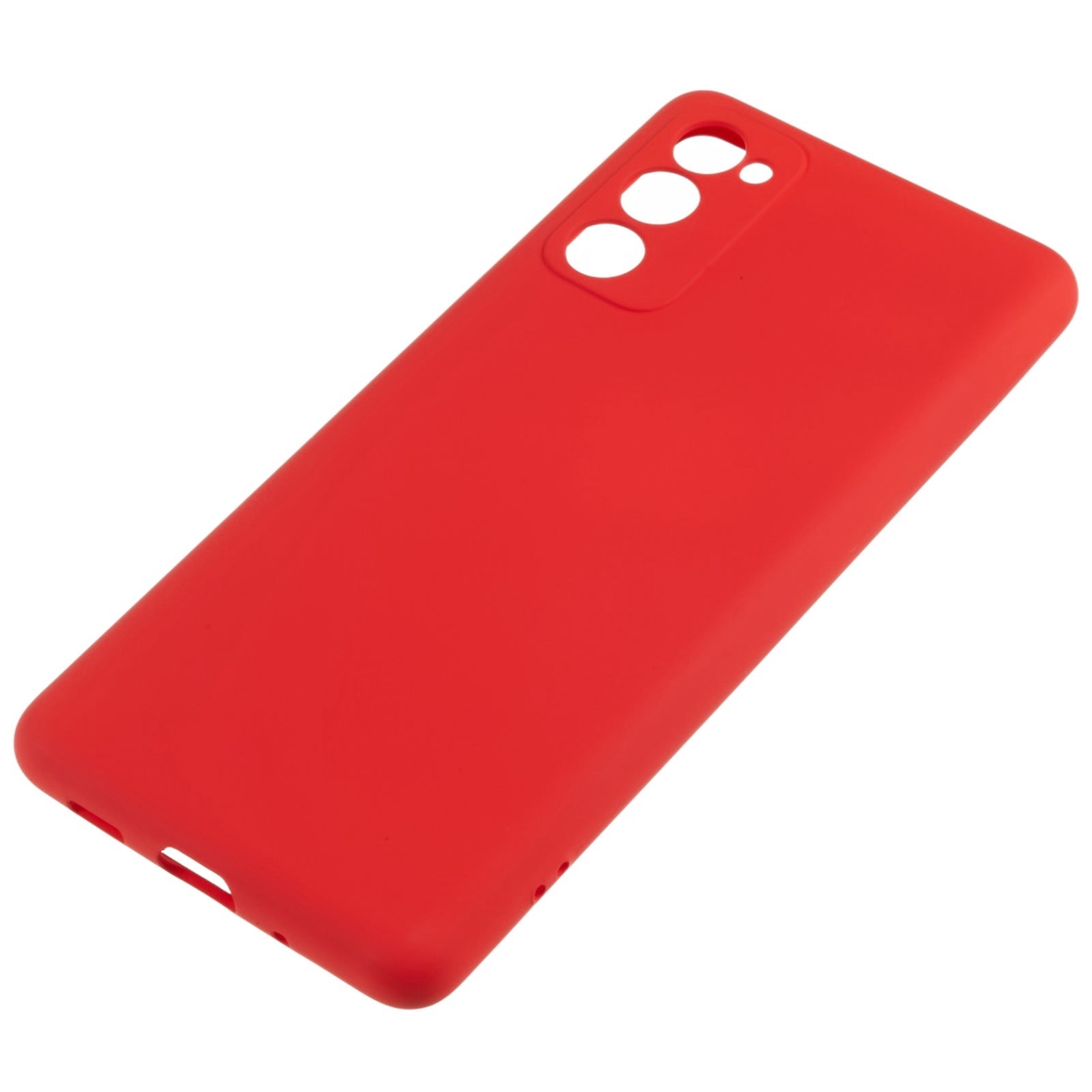 For Samsung Galaxy S20 FE 4G / FE 5G / S20 Lite / S20 FE 2022 TPU Phone Case Liquid Silicone Texture 2.0mm Thick Anti-Scratch Cover - Red