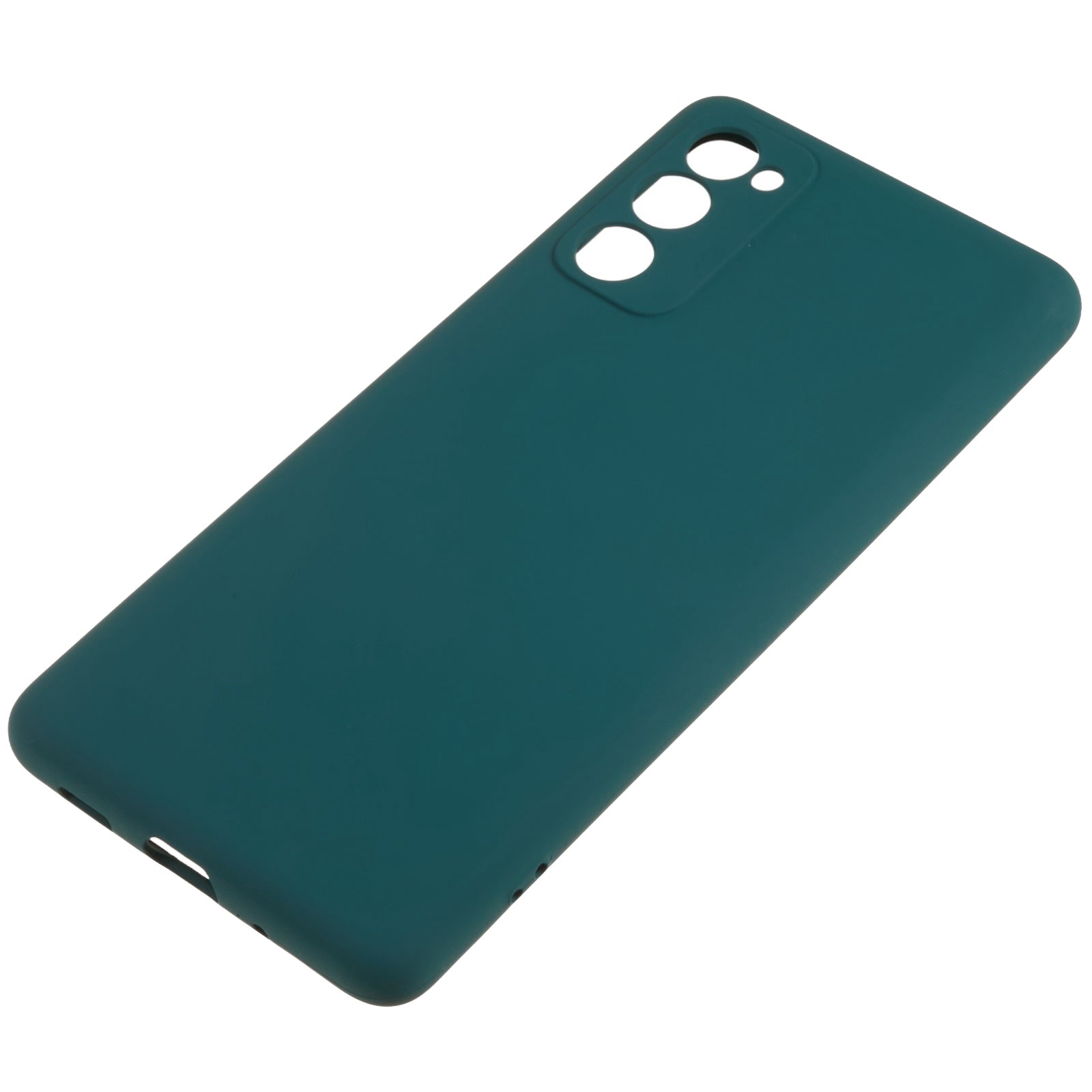 For Samsung Galaxy S20 FE 4G / FE 5G / S20 Lite / S20 FE 2022 TPU Phone Case Liquid Silicone Texture 2.0mm Thick Anti-Scratch Cover - Midnight Green