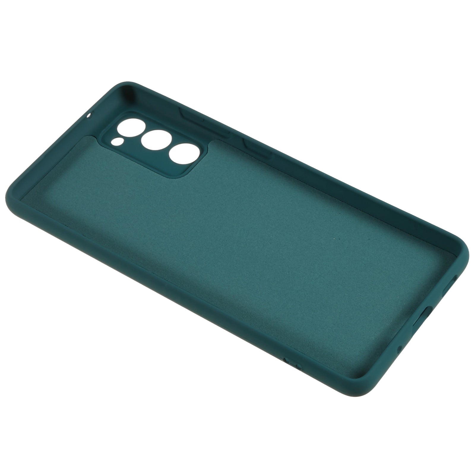 For Samsung Galaxy S20 FE 4G / FE 5G / S20 Lite / S20 FE 2022 TPU Phone Case Liquid Silicone Texture 2.0mm Thick Anti-Scratch Cover - Midnight Green